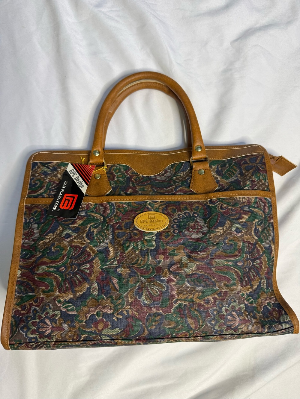 BPC Design  Floral Tapestry handbag in Brown and Green brand new